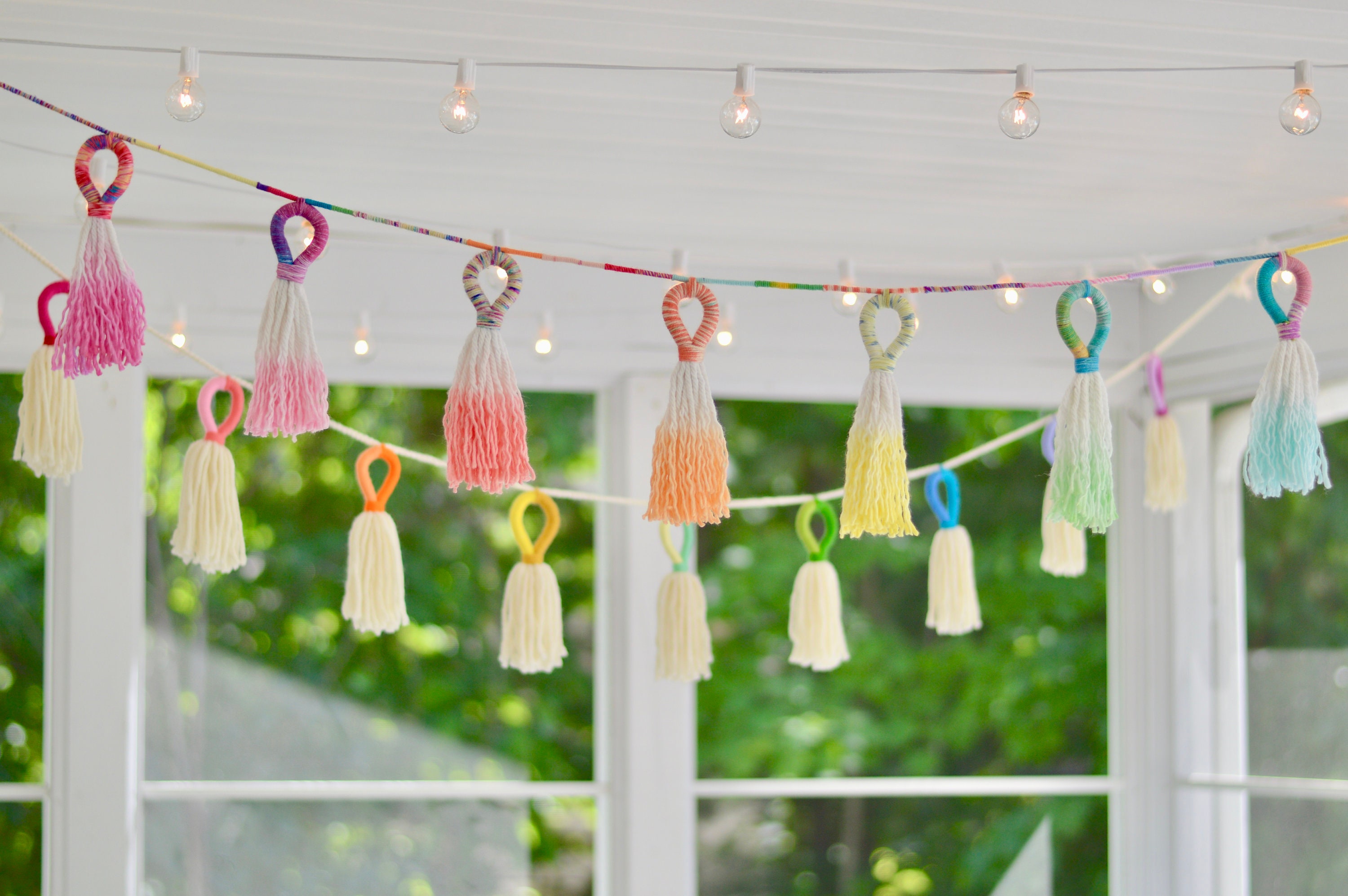 Yarn Tassel Garland / Tassels / Dipdye Tassels / Boho Nursery Etsy