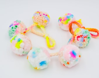 Colorful pompom garland for home decor and party decoration