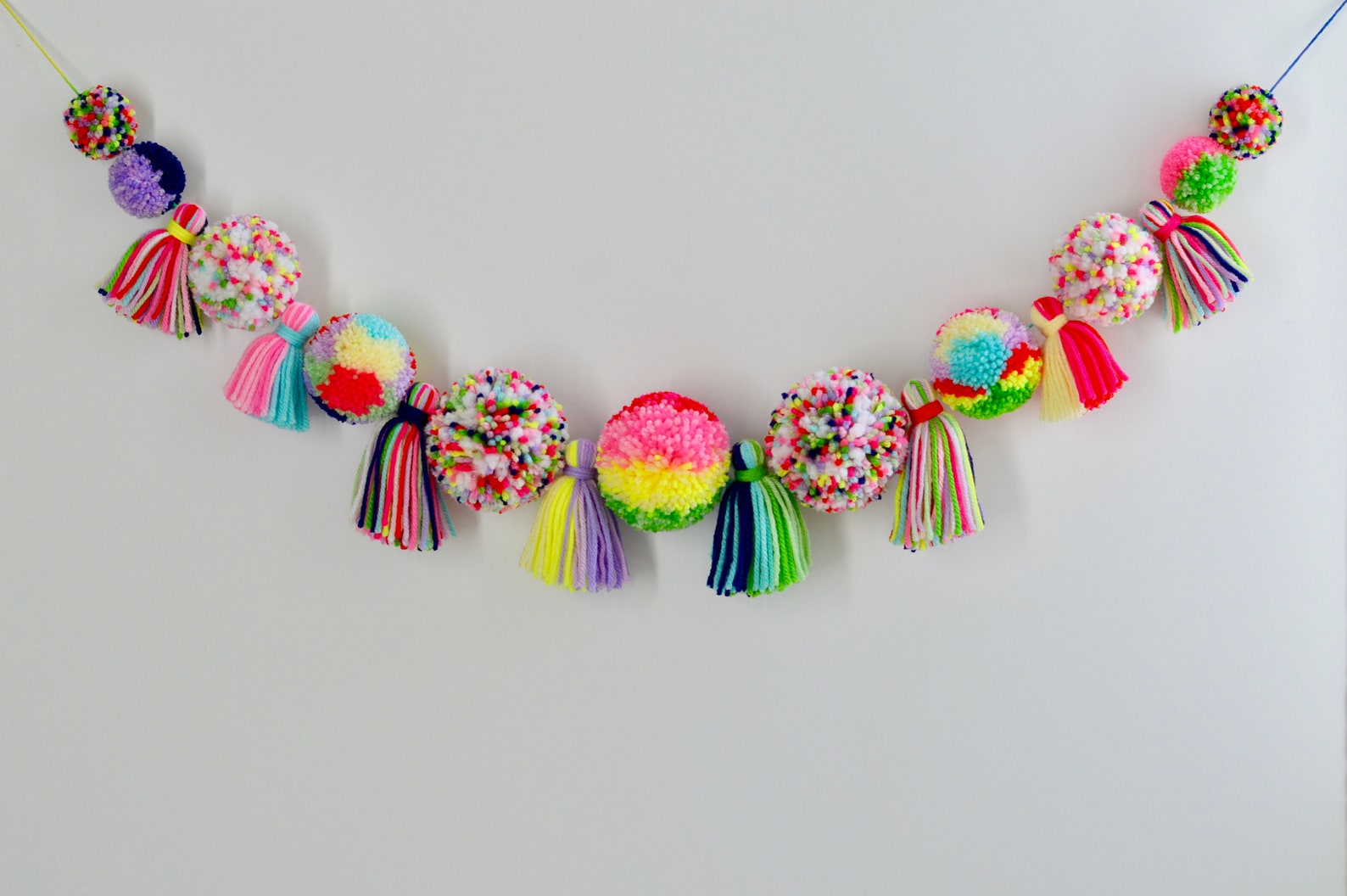 Yarn Tassel Pompom Garland / tassel garland / nursery art / Etsy