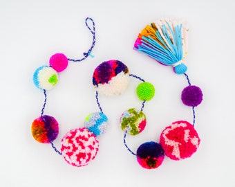 Ready-to-Ship Colorful Pompom and Tassel Garland