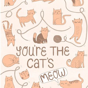 Cat's Meow Card - Love + Friendship Card - Geïllustreerde Kaart - Kattenkaart