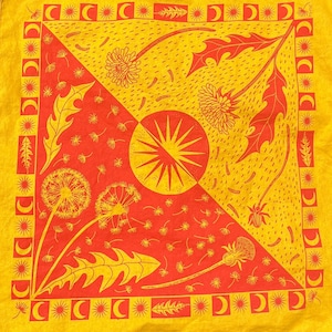 Pusteblume Bandana | Bandana aus Baumwolle | Siebdruck | Natürliche Bandana