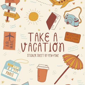 Travel Sticker Sheet Sheet - Vinyl Sticker - Illustrated Sticker