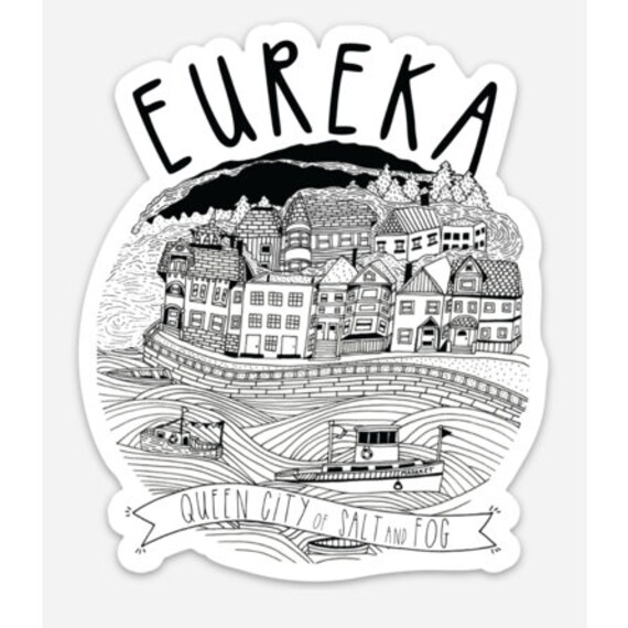 Eureka Sticker Vinyl Sticker Illustrated Sticker Etsy