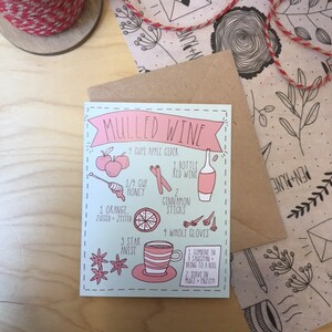 Holiday Card - Mulled Wine Recipe - Christmas Card - Blank Card - Card ...
