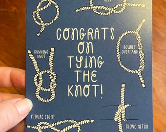 Wedding Card - Congrats on Tying the Knot - Marriage Card -  Blank Greeting Card