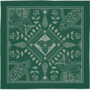 Bandana des bois verts | Bandana en coton | Sérigraphié | Bandana naturel