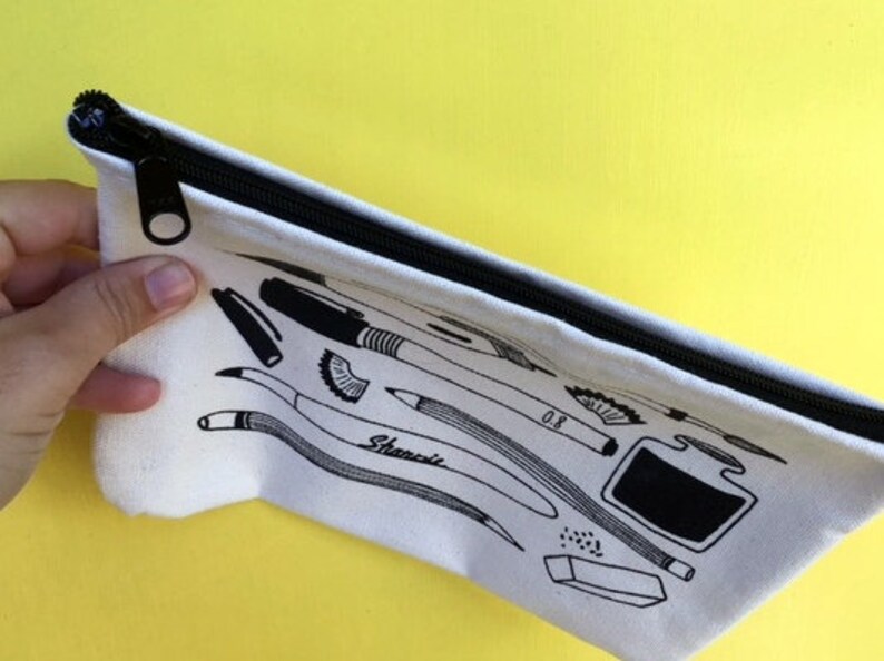 Illustrated Zip Pouch Pencil Bag Zippered Bag
