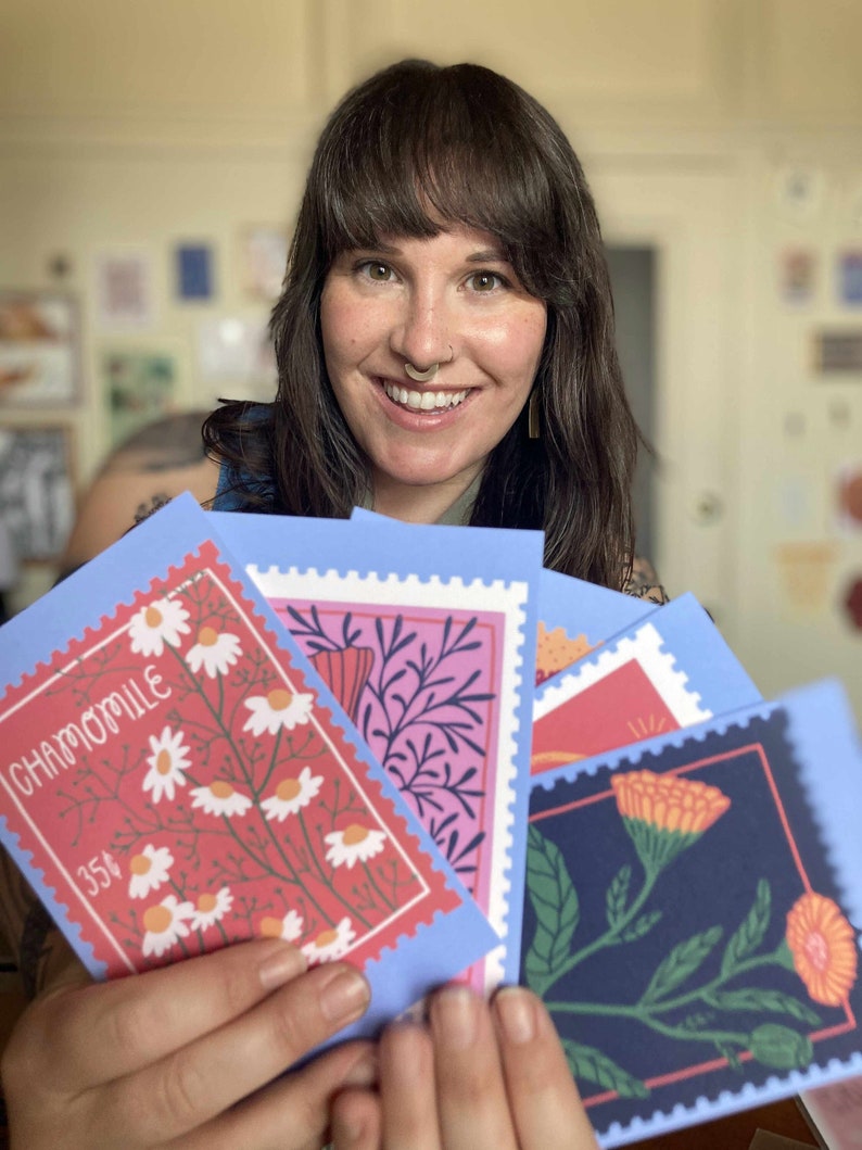 Wildflower Postcard Pack - Set of 5 Postcards - 4x6" Postcards ...