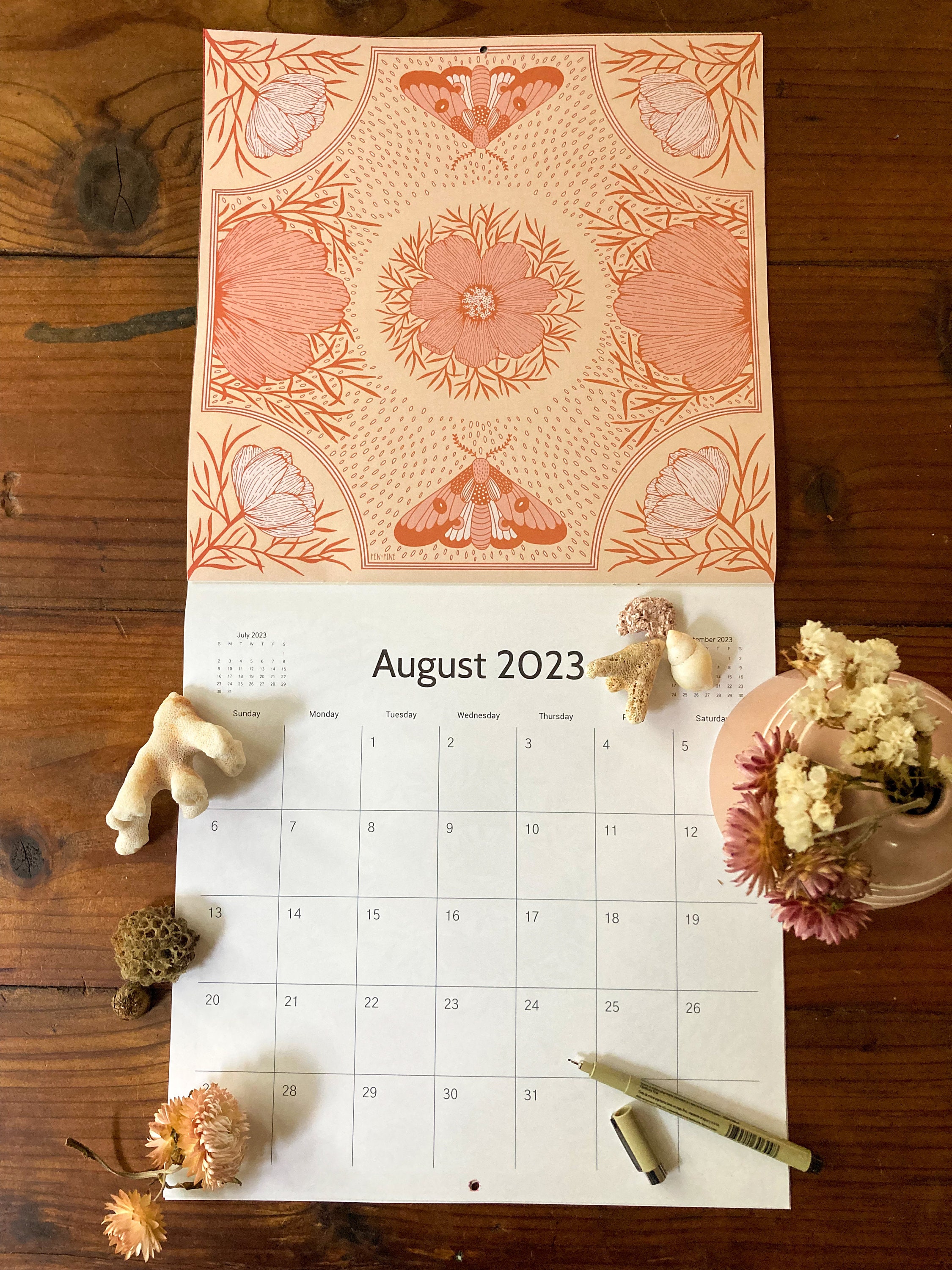 2023 Wall Calendar Art Calendar Illustrated Calendar Etsy Australia