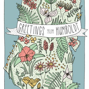 Illustrierte Postkarte - Grüße von Humboldt - 4x6" Postkarte