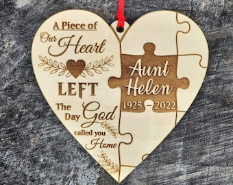 Piece of Our Heart Christmas Ornament with Gift Box - Personalized - Puzzle Heart - Memory - Memorial - Remembering - God - Religion - Love