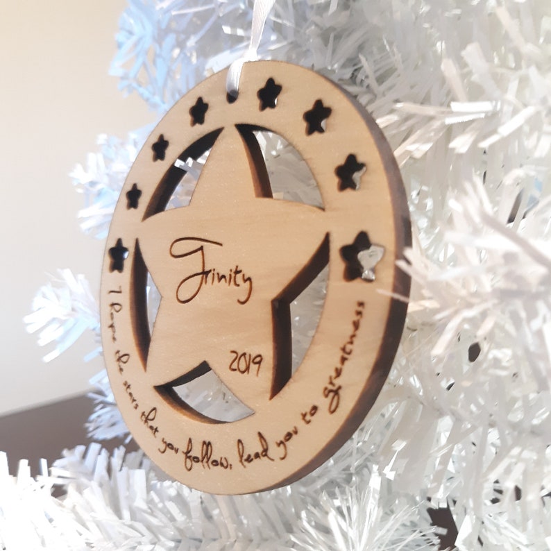 Christmas Star with Gift Box  Wood Christmas Ornament Christmas Ornament lead you to Greatness I hope the Stars that you follow
