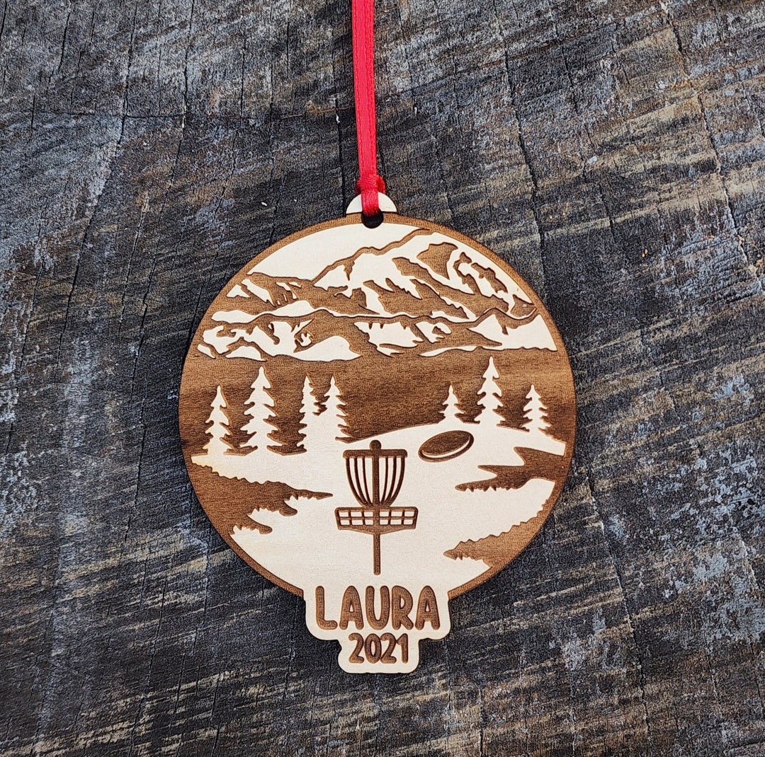 Disc Golf Christmas Ornament With Gift Box Personalized All Natural