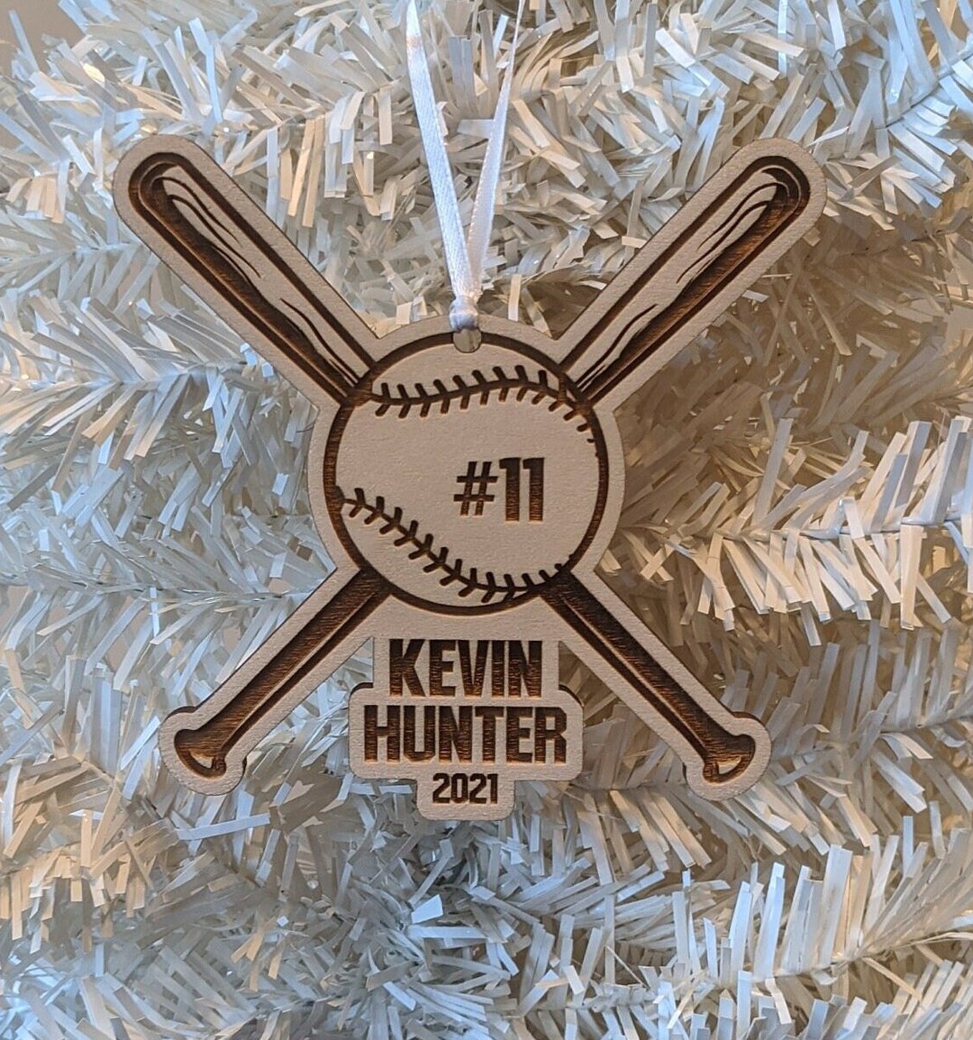 Baseball Bat Christmas Ornament With Gift Box Personalized Etsy