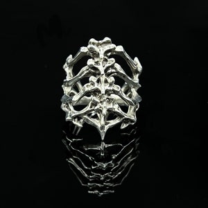 Spine Vertebrae Ring - 925 sterling silver / stainless steel - handmade