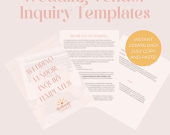 Wedding Vendor Inquiry Templates: Planning Essentials (Digital Download)