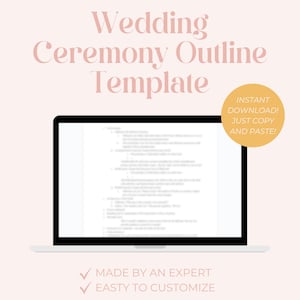 Wedding Ceremony Outline Template: Customizable Script (Digital Download)