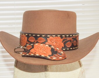 White Stitched Leather Hatband Hat Band /& Bracelet Keychain Woman Man Unisex Cowboy Cowgirl Rodeo Western