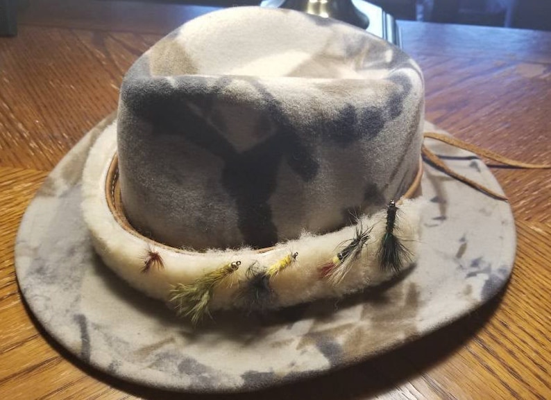 Leather FISHING Lure Hatband Hat Band With Genuine Sheepskin Etsy