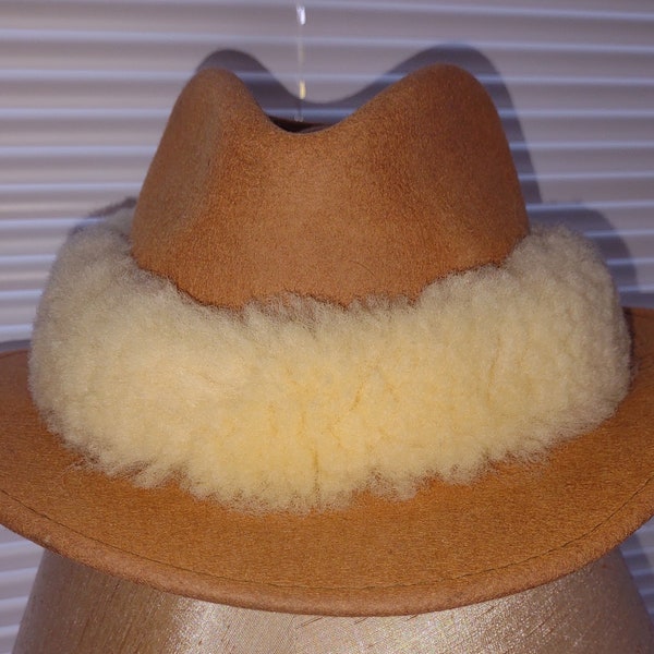 Genuine Leather Sheepskin FISHING Lure Hatband Hat Band for Fly Fishing Woman Man Unisex