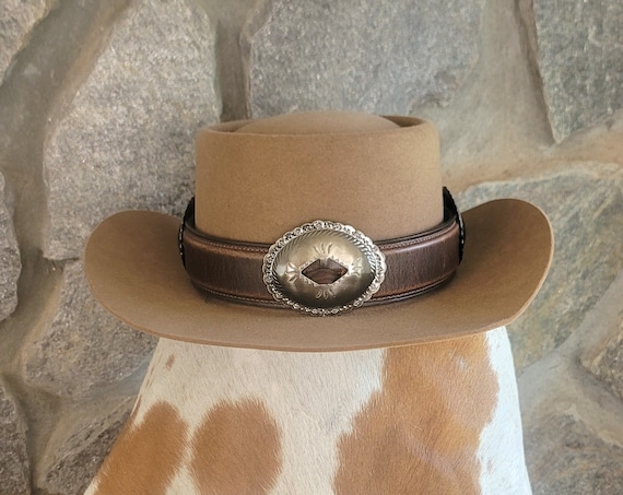 Brown Genuine Leather With Super Large Dark Silver Conchos  display picture 1