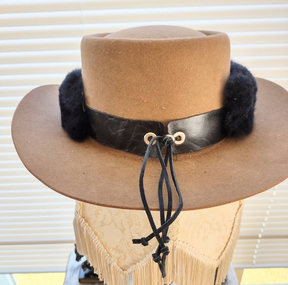 Leather FISHING Lure Hatband Hat Band With Genuine Sheepskin for Fly Fishing  Woman Man Unisex 