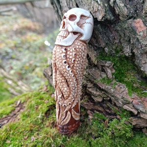 Scull Octopus The handle for the knife , Handle for elk horn