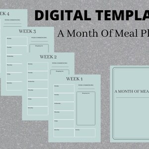 A Month Of Meal Plans DIGITAL TEMPLATE for edit and download