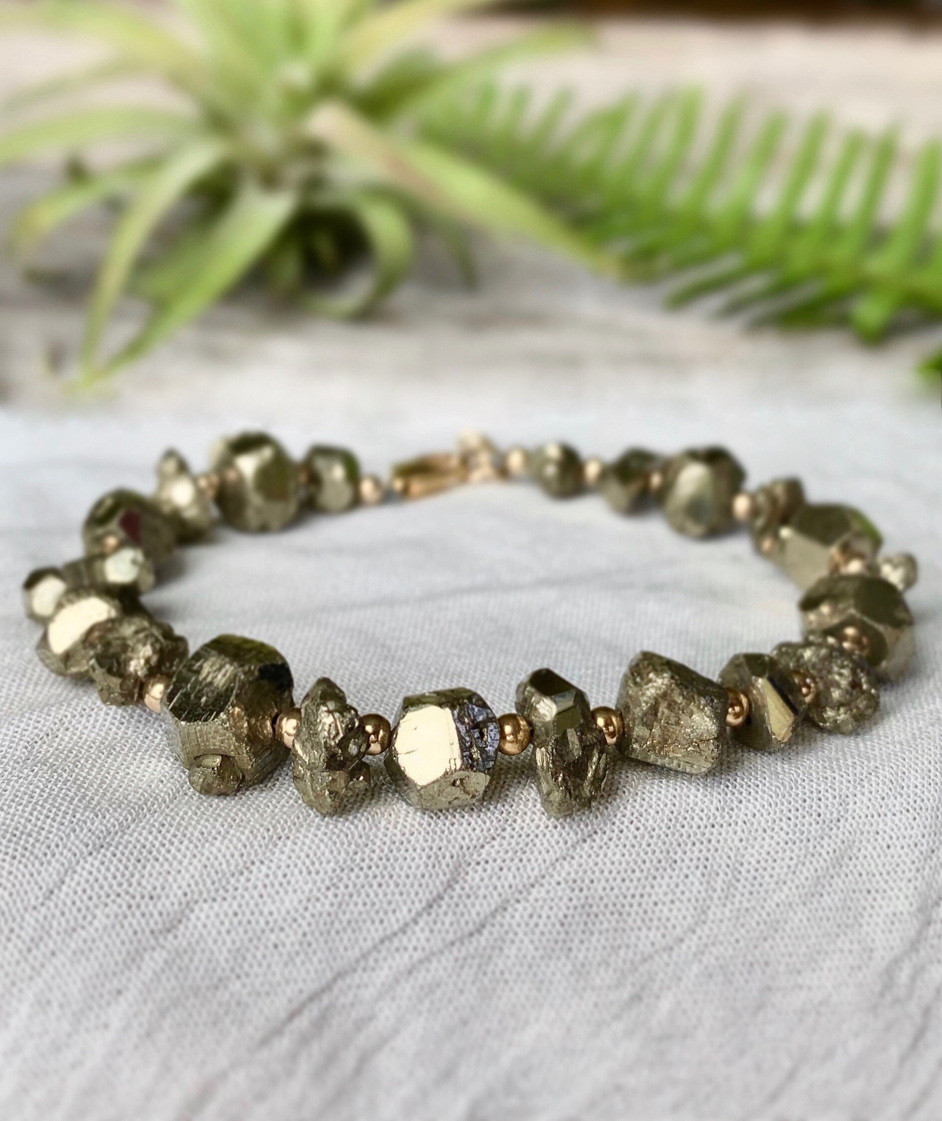Raw Pyrite Bracelet / Natural Pyrite Bracelet / Gold Pyrite Etsy