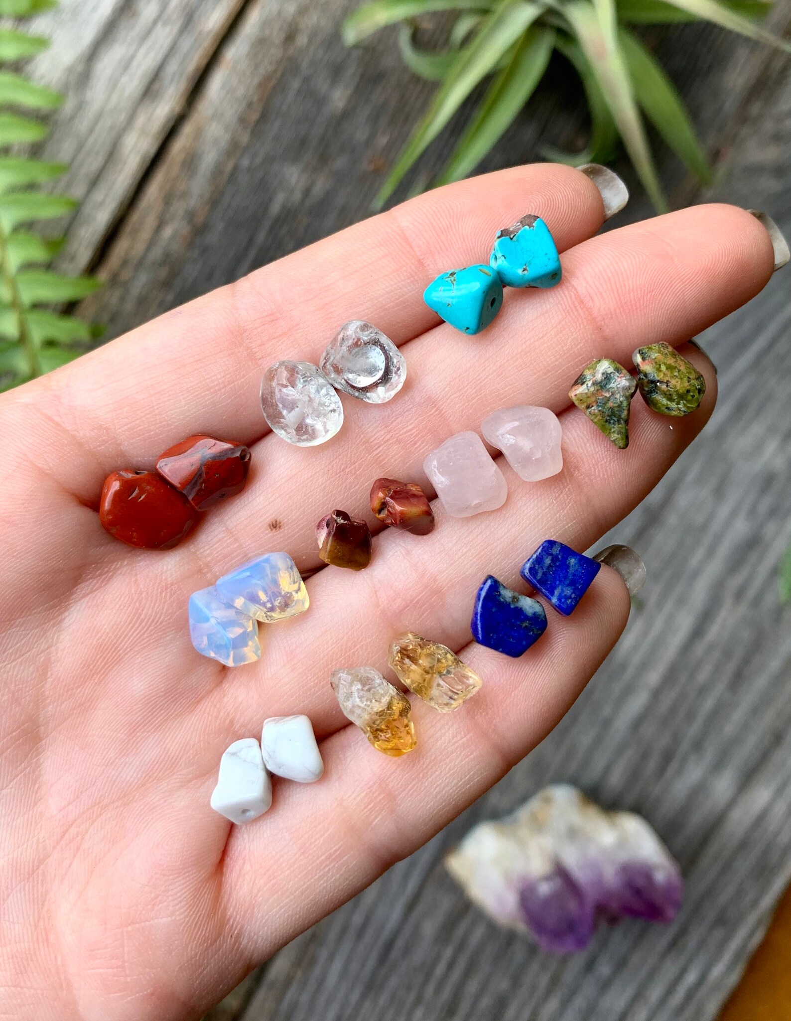 Raw crystal stud earrings Clearance