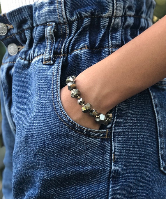 Crystal Bracelet | Buy Natural Pyrite Crystal Cluster Bracelet