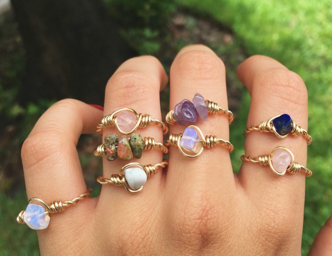 Rings with crystal stones deals