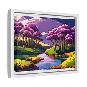 Vibrant Landscape Wall Art, Colorful Canvas Print, Framed Nature Decor, Home Office Art, Gift for Nature Lovers, Relaxing Room Decor