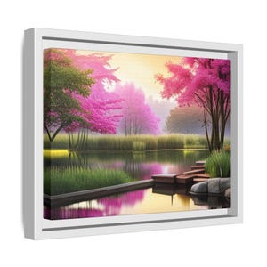 Framed Canvas Art Print - Serene Pink Landscape, Wall Decor, Home Decor, Gift for Nature Lovers, Painting for Living Room, Relaxing [...]