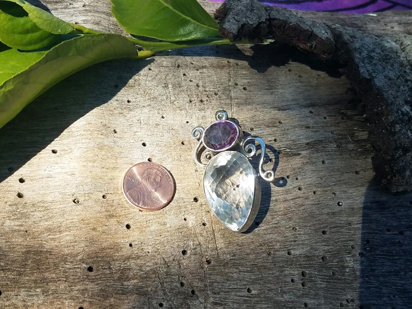Aura, Amethyst and White Topaz Pendant main image 0