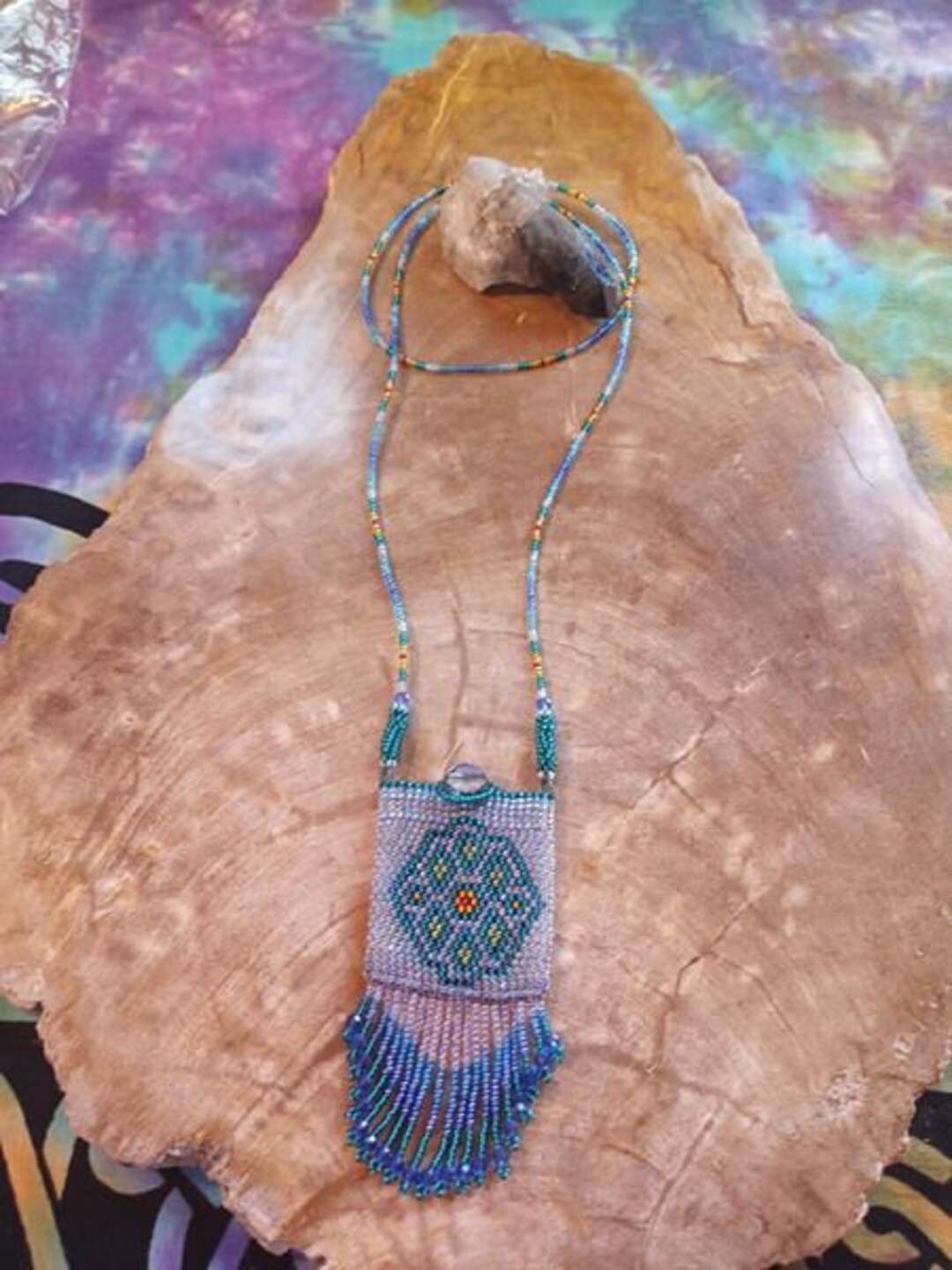 Hand Beaded Amulet Bag Beaded Medicine Bag Amulet Pouch Etsy