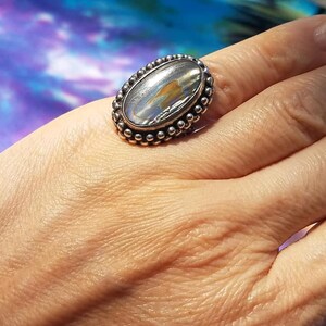 Abalone Shell Sterling Silver Ring size 5.5, Big Abalone Ring, Abalone Band Ring, Boho Jewelry, Boho Ring, Statement Ring, Gipsy Ring