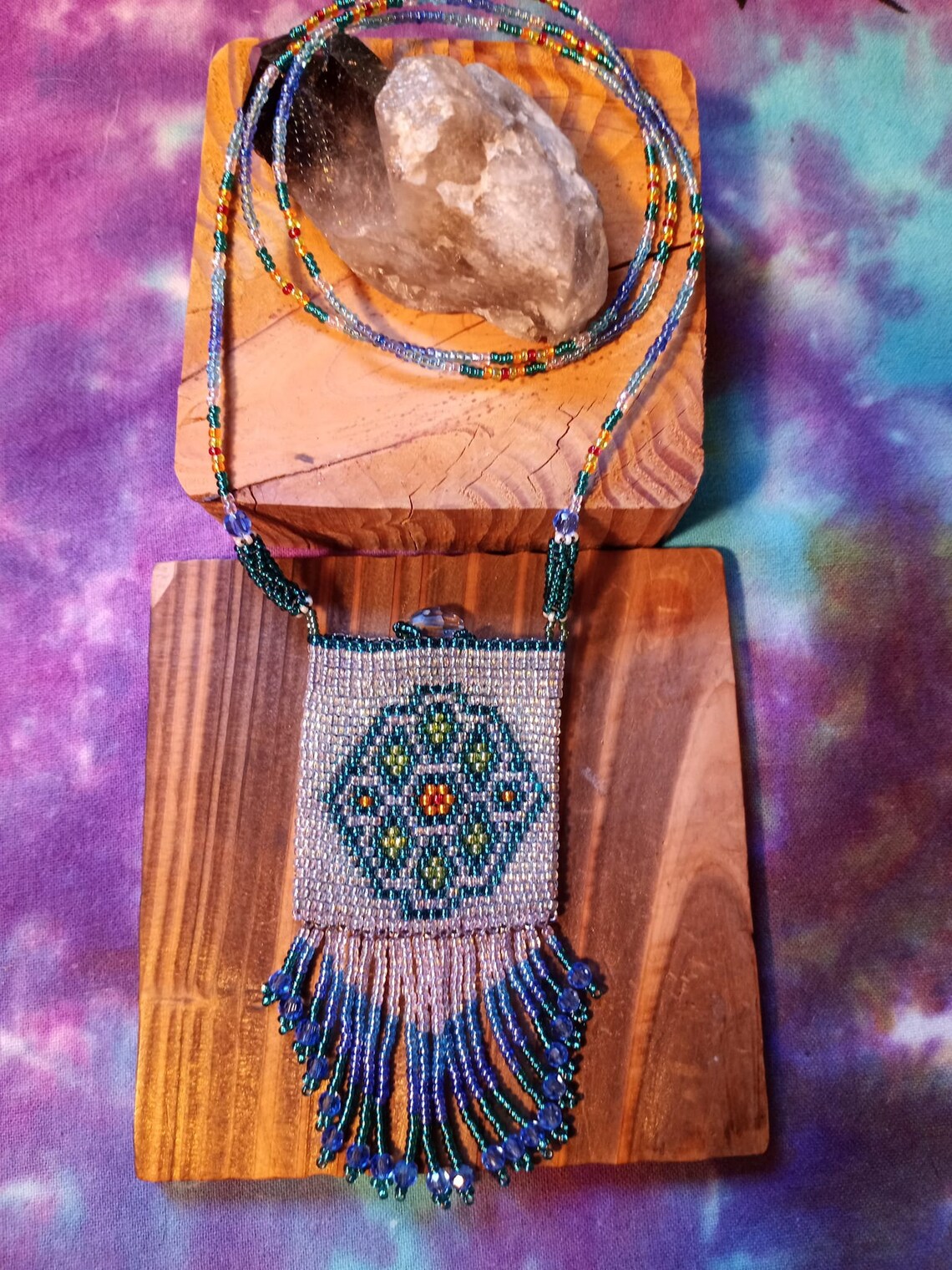 Hand Beaded Amulet Bag Beaded Medicine Bag Amulet Pouch Etsy