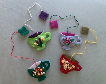 Custom Felt Teacup Bookmarks; the perfect gift for the book lovers and readers in your life or yourself!