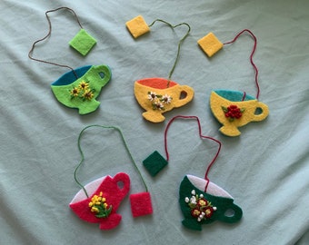 Felt Teacup Bookmarks; the perfect gift for the book lovers and readers in your life or yourself!