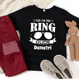 Custom Ring Dude Funny Wedding Tee, Ring Bearer Boys T-Shirt, Kids Engagement Party Outfit, Ring Security Shirt, Cute Wedding Ceremony Top