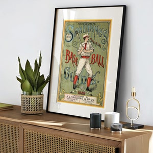 Vintage Baseball Poster | Sports Posters | Baseball Wall Art Vintage Baseball Decor Vintage Baseball Art Print Vintage Baseball Cards