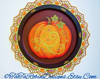 Tole Painting Pattern: Pumpkin Swirls - Decorative Tin Plate - (Instructional Packet Only)