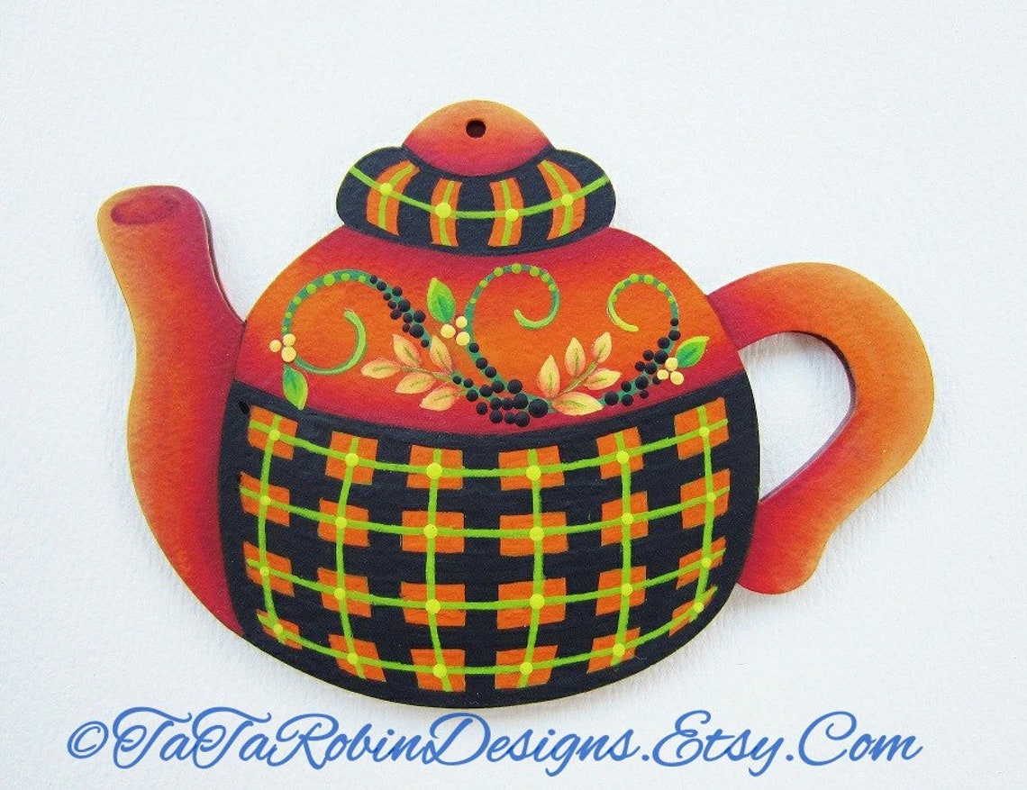 Epacketautumn Teapot Ornamentspdf Instant Downloadinstructional