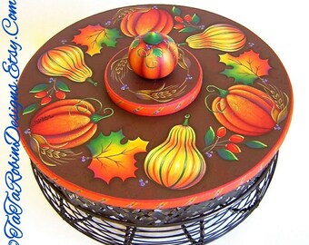 TOLE PAINTING PATTERN: Autumn Splendor Basket Lid - Fall Designs (Instructional Packet Only)