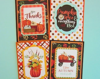 Handmade Thanksgiving Cards – Pumpkin Spice, Give Thanks, Autumn Designs (A2 Size)