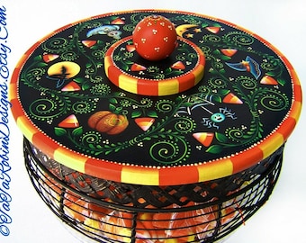 Tole Painting Pattern: Candy Corn Vines Halloween Basket Lid (Instructional Packet Only)