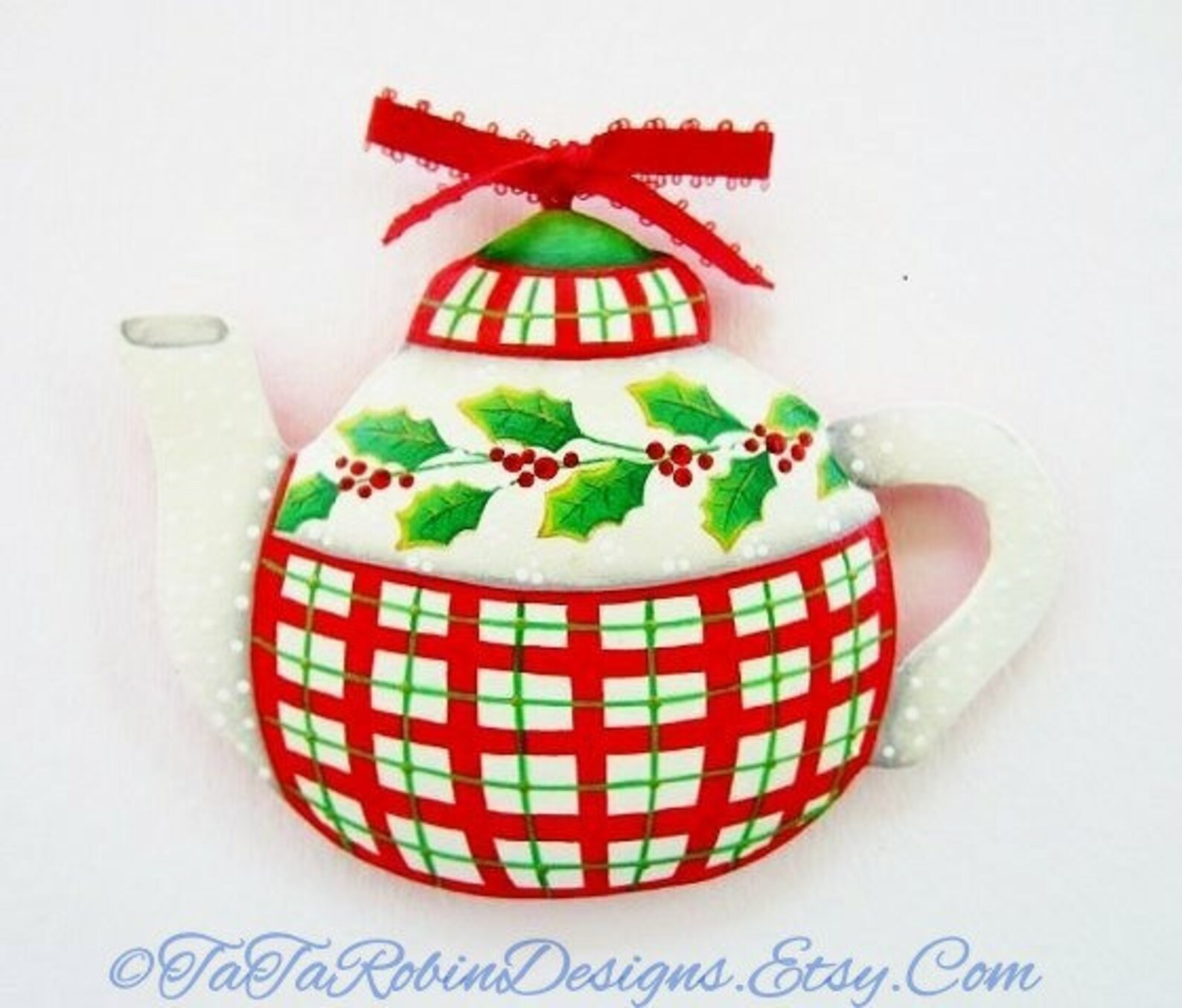 Packetchristmas Teapot Ornamentsinstructional Decorative Etsy