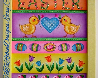 PACKET -Easter Sampler-Instructional Decorative Tole Painting Pattern Packet-Easter Designs-Easter Chicks-Easter Eggs-Tulips-Spring Colors